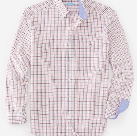 Collis Classic Fit Red White Blue Plaid Button Down Small NWT - Picture 2 of 6